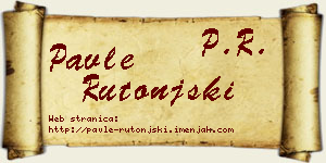 Pavle Rutonjski vizit kartica